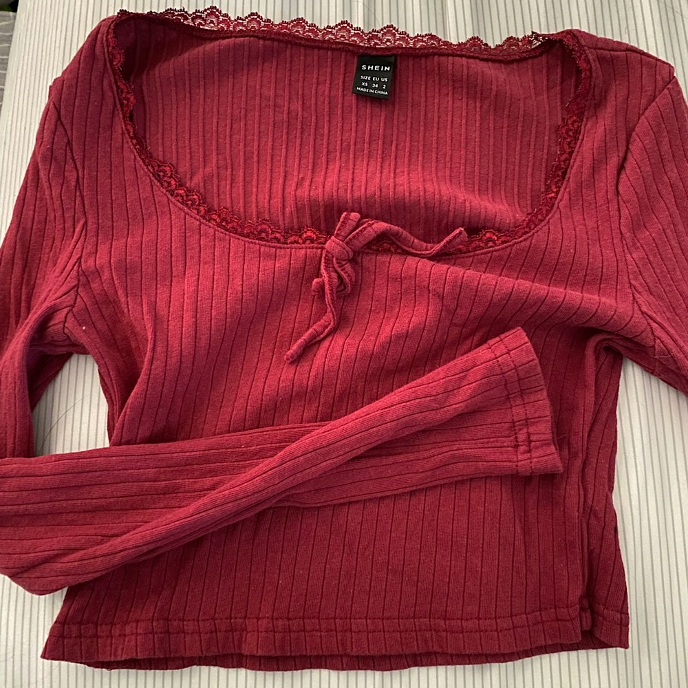 SHEIN maroon crop top